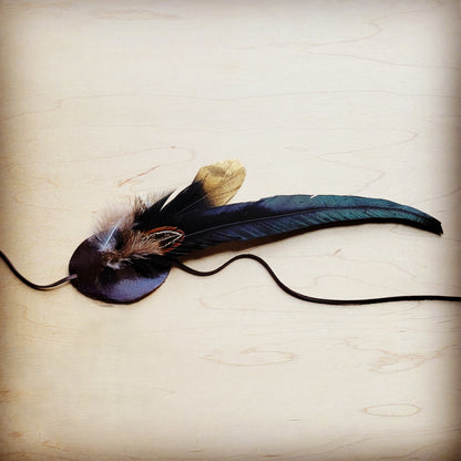 **Black and Gold Feather Band 983e No stone