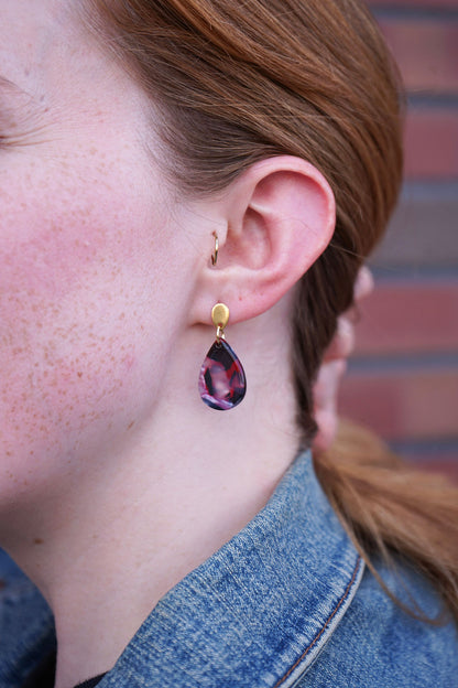 Leah Earrings - Burgundy