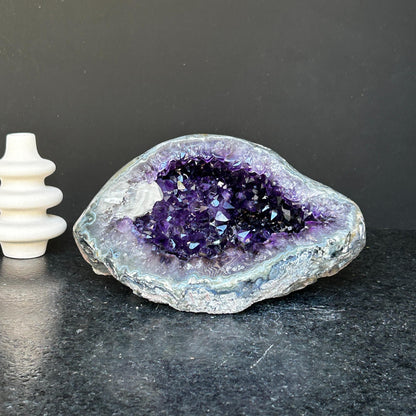 Semi precious stone, large amethyst geode