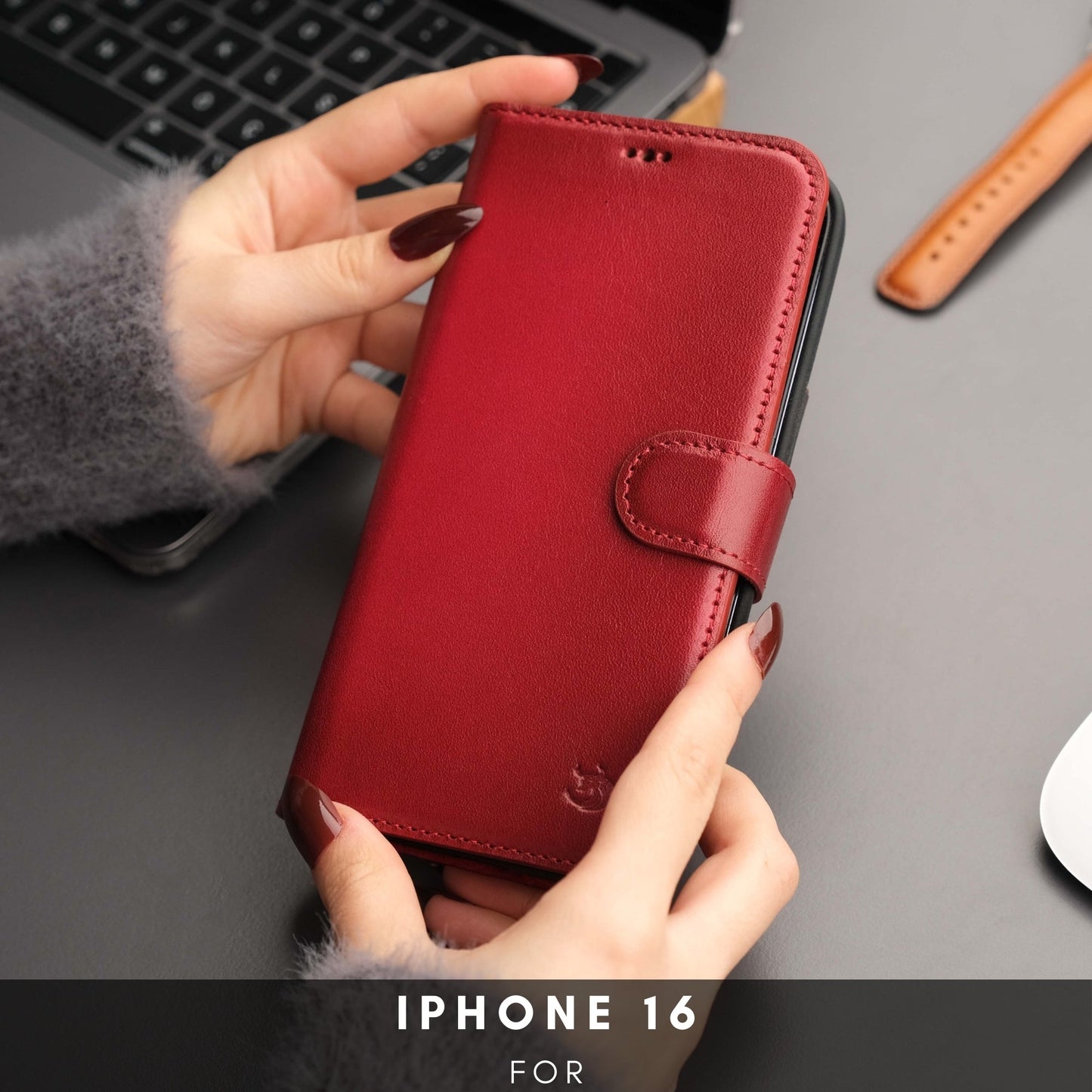 Casper iPhone 16 Wallet Case Leather MagSafe