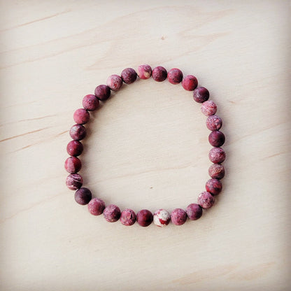 **Pink Agate Beaded Stretch Bracelet 810y