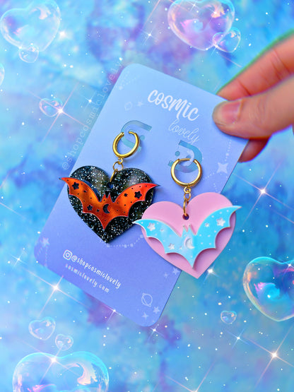 Cutie Bat Heart Earrings