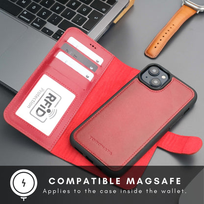 Casper Leather iPhone 15 Plus Wallet Case | Detachable MagSafe Compatible RFID Protection
