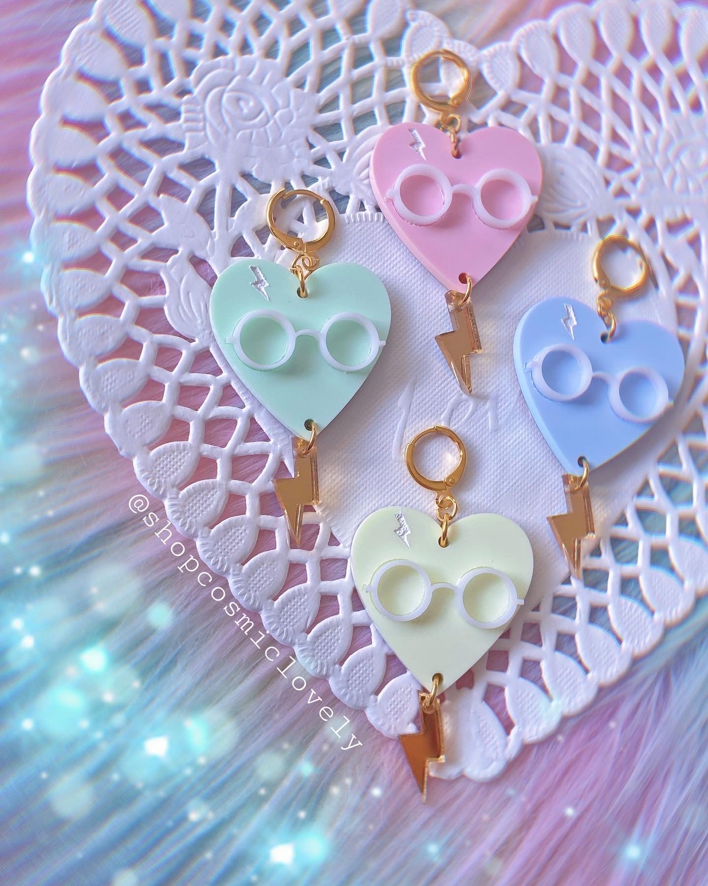 Wizard Candy Heart Earrings
