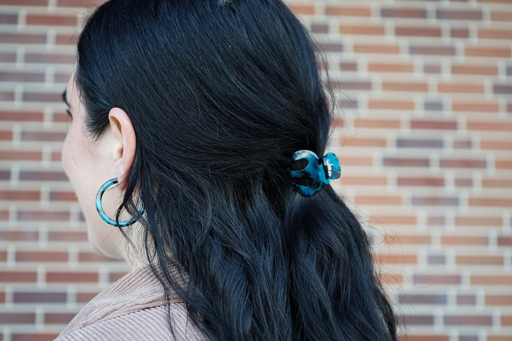 Claire Hair Claw Trio - Blue Tortoise, Snow Tortoise, and Fuchsia Tortoise