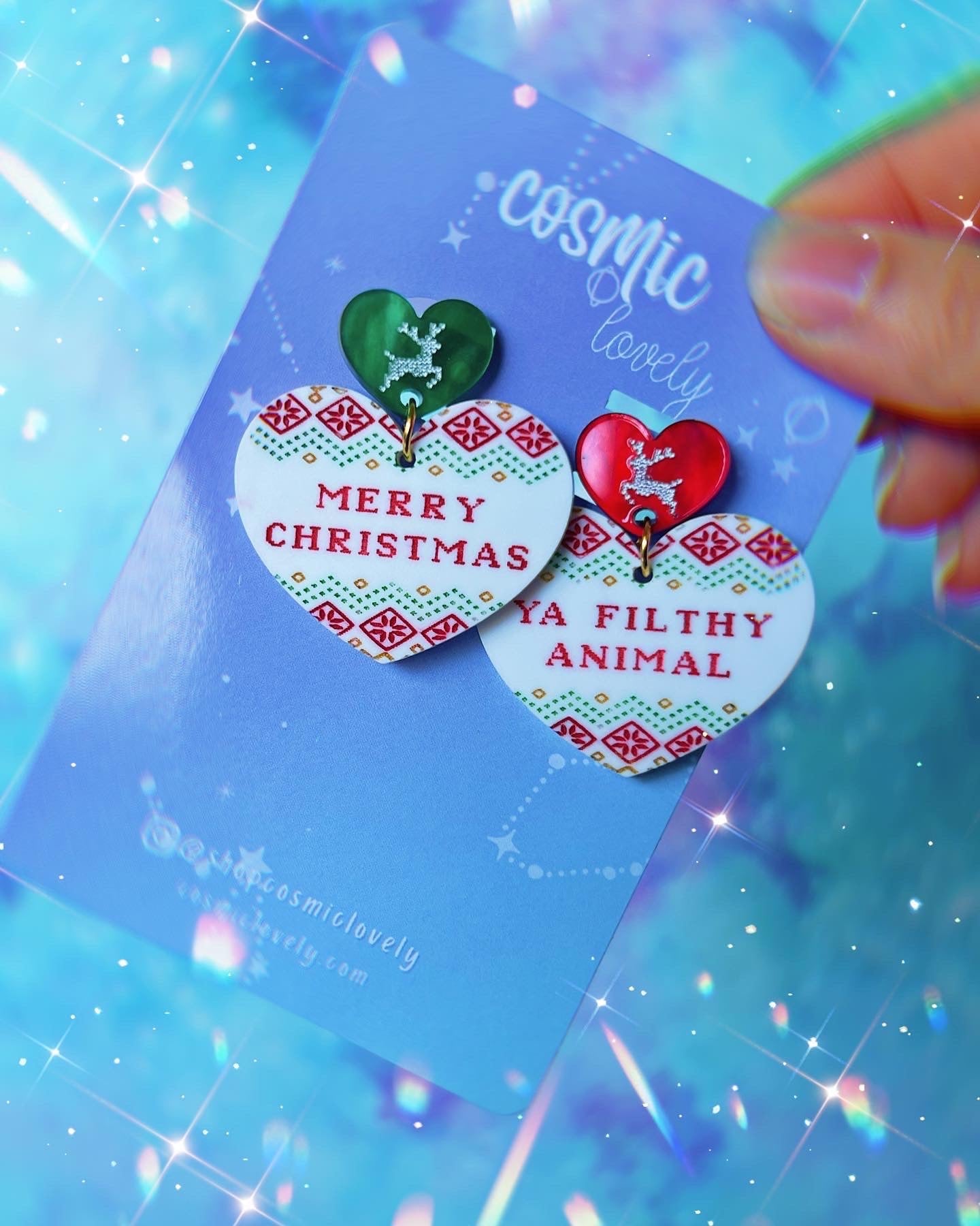 Ugly Sweater Merry Christmas Earrings