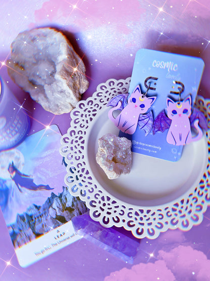My Familiar Kitty Bat Earrings