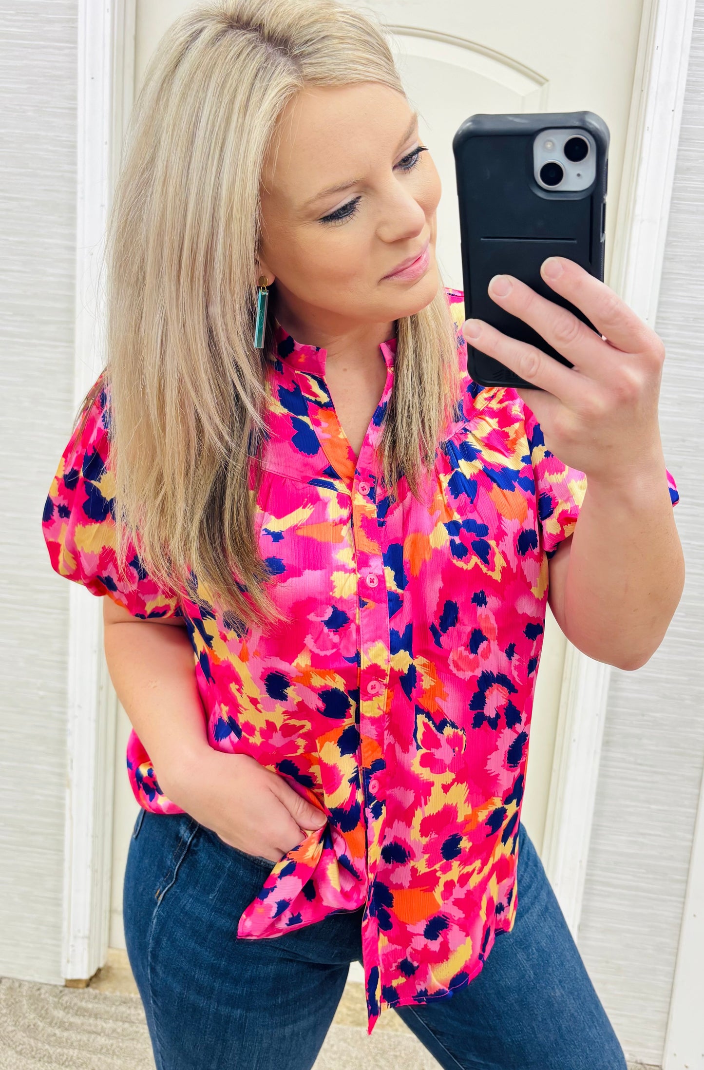 Pink & Purple Leopard Blouse