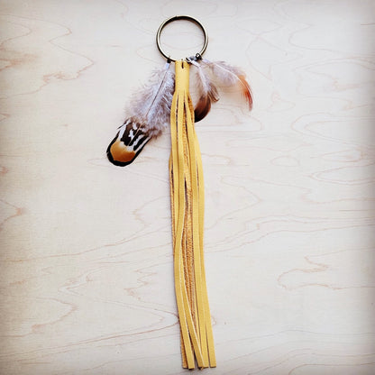 Boho Western Boot Bling Charm with Leather Fringe 500d