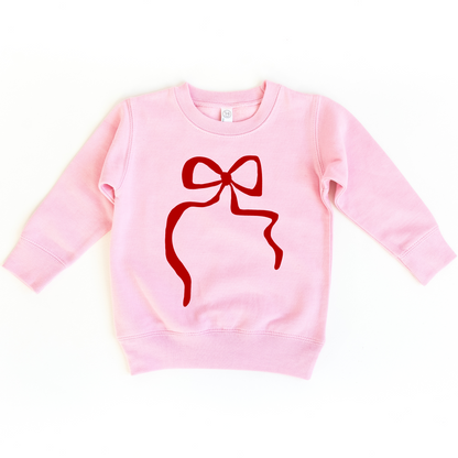 Red Coquette Bow Sweater