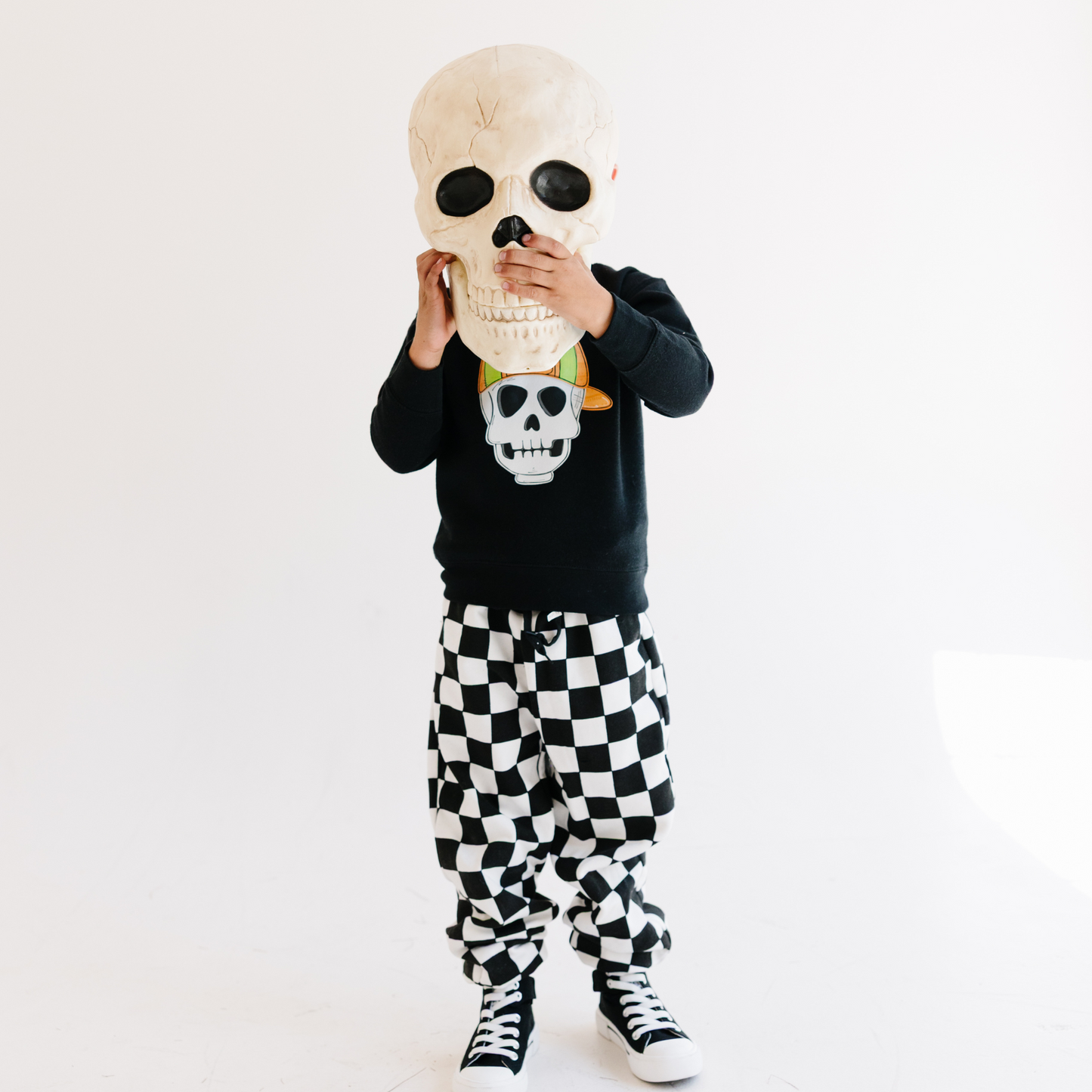 Backwards Hat Skull Sweatshirt