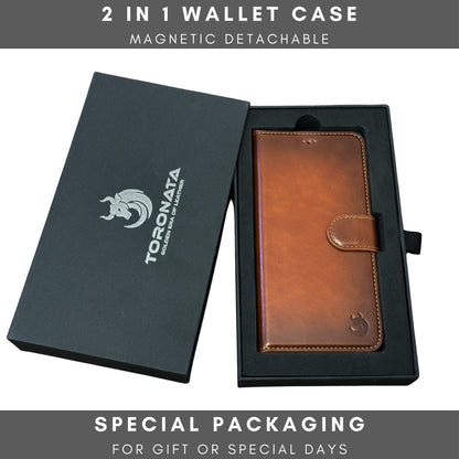 Vegas Premium Leather iPhone 15 Pro Wallet Case with MagSafe | Detachable RFID Blocking Luxury Wallet