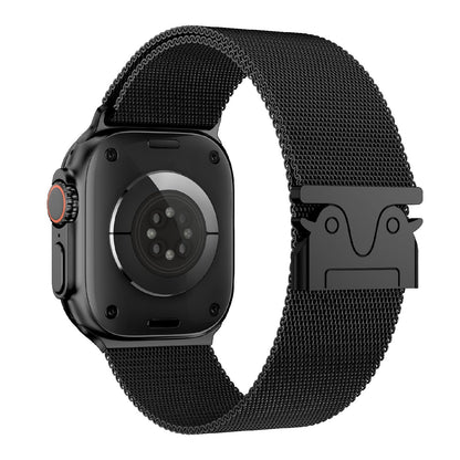 Magnetic Umbrella Buckle Milanese Stainless Steel Strap for Apple Watch