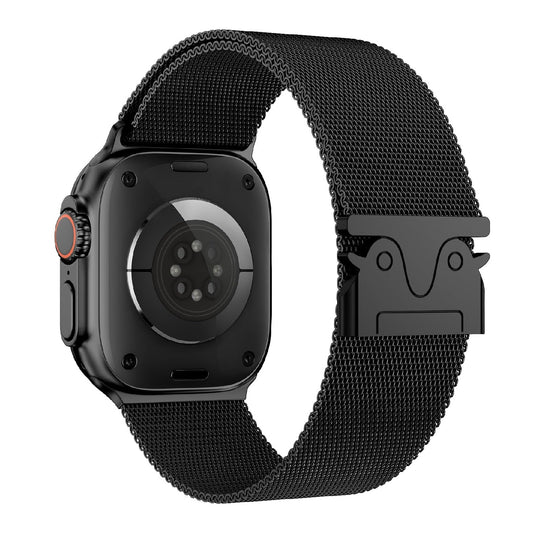 Magnetic Umbrella Buckle Milanese Stainless Steel Strap for Apple Watch