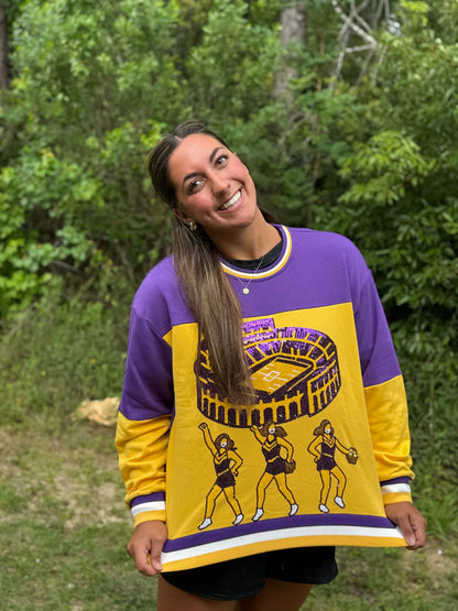 Sequin Purple/Gold Stadium Pullover