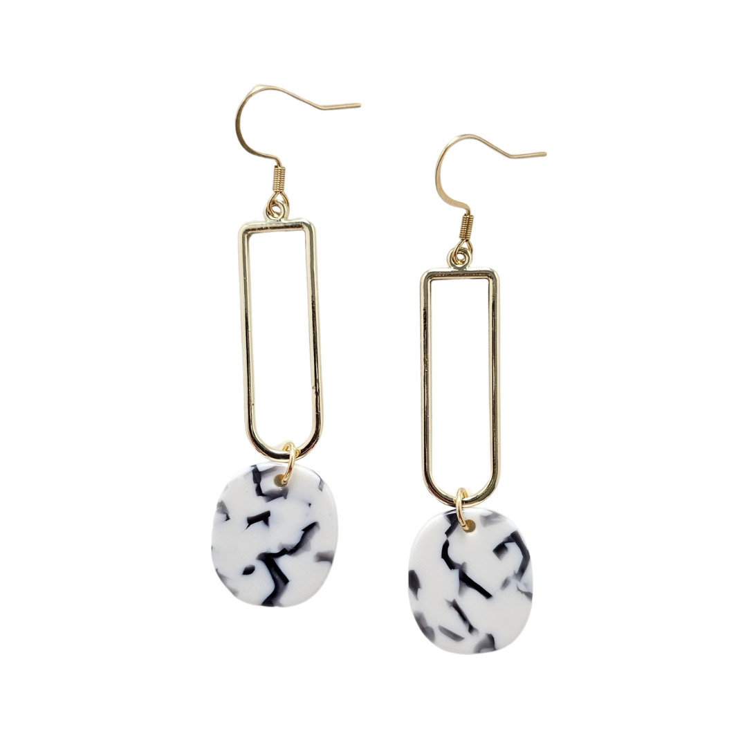 Mila Earrings - Marble
