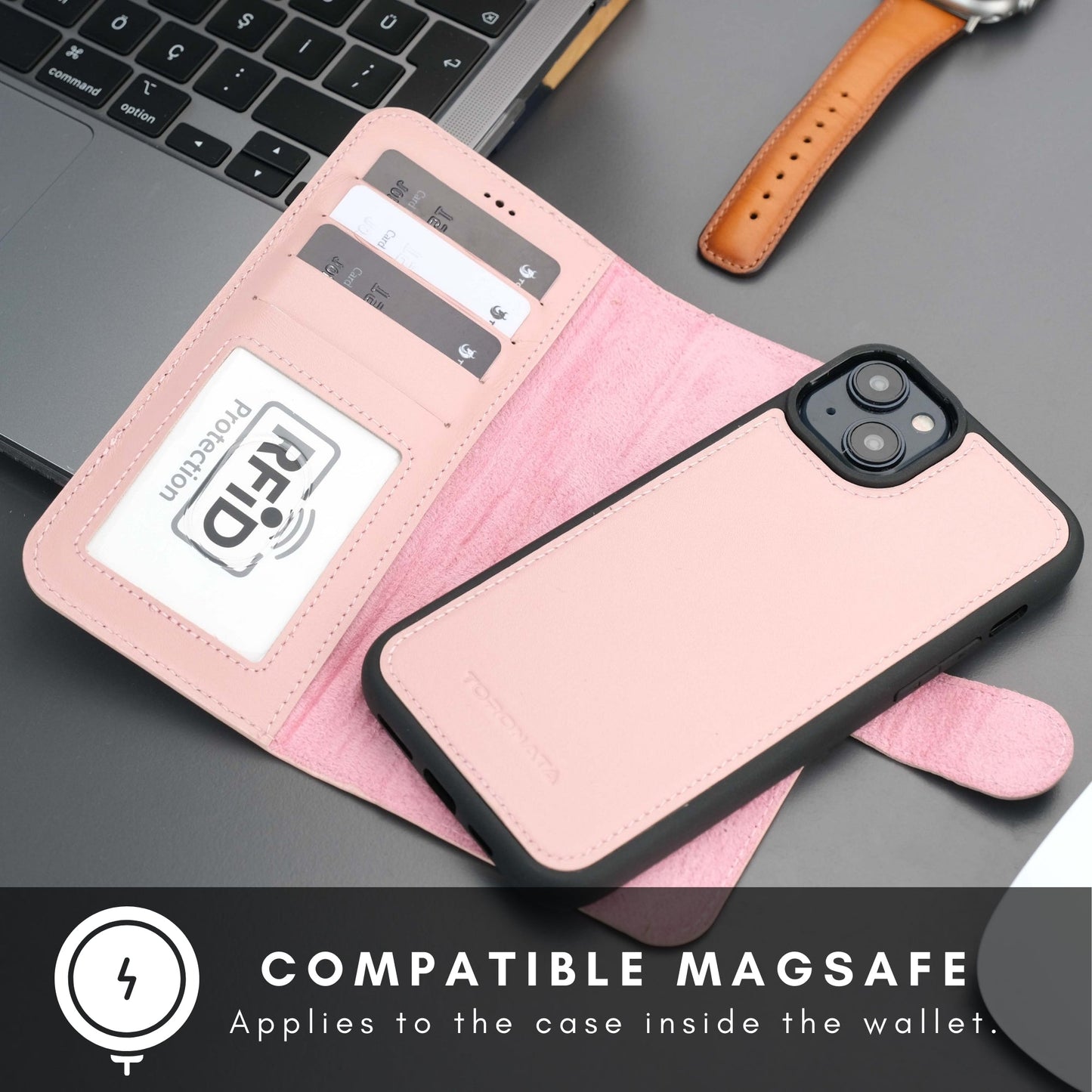 Casper Leather iPhone 14 Plus Wallet Case | MagSafe