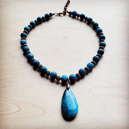 Ocean Agate Collar Necklace w/ Pendant 260c