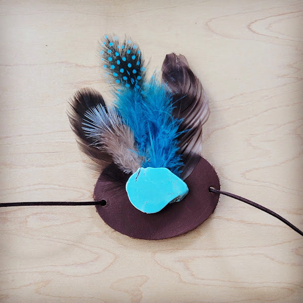 Boho Western Felt Hat w/ Choice of Turquoise Hat Accent-Black 981b