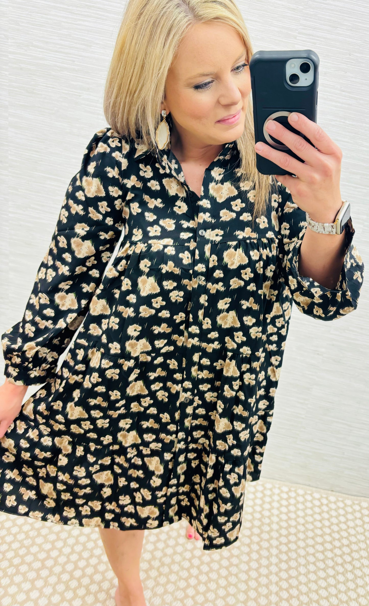 Abstract Tiered Dress