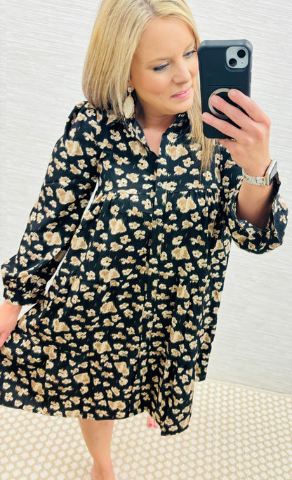 Abstract Tiered Dress