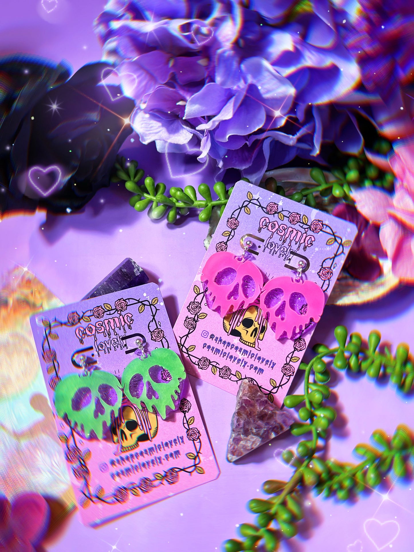 GLOW in the dark Poison Apple Earrings