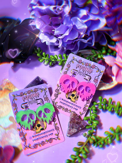 GLOW in the dark Poison Apple Earrings