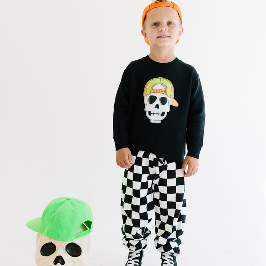 Backwards Hat Skull Sweatshirt