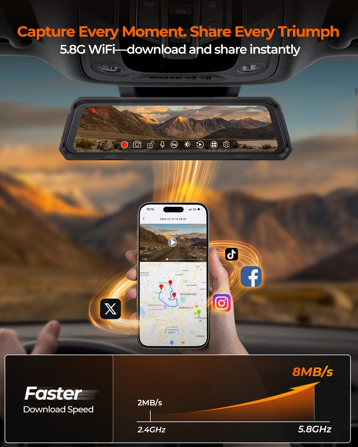 The Legend 3ch Waterproof Mirror DVR Switching System with 8-Gang in-Car Power Solid-State Switch Control Box