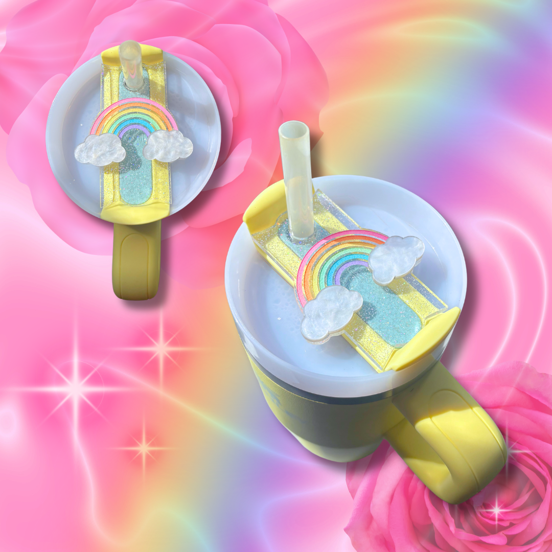 Pastel Rainbow Stanley Tumbler H2.0 Cup Topper 40oz | 30oz | 20 oz | 14oz Tumbler Cup Accessories | Quencher Tumbler