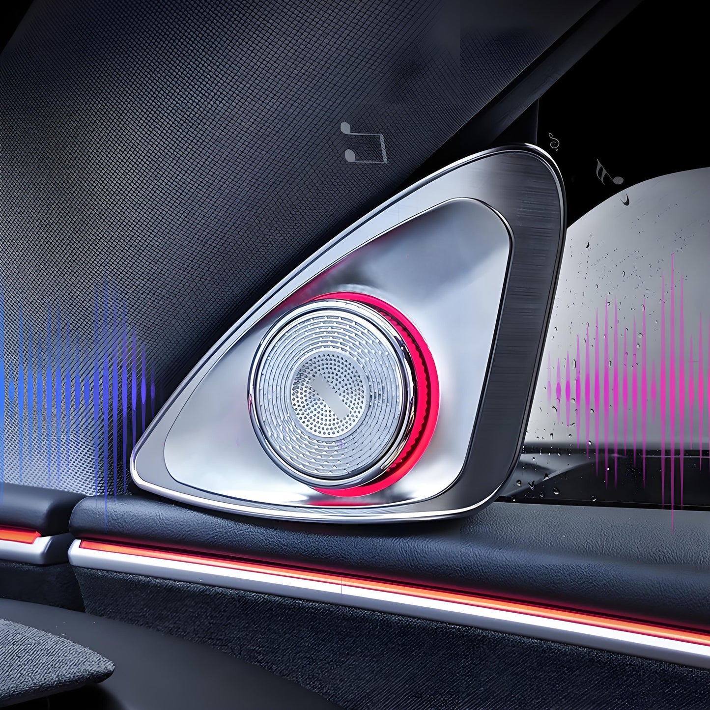 4D Rotating LED Ambient Tweeter Speakers for Tesla Model 3/Y【2PCS】