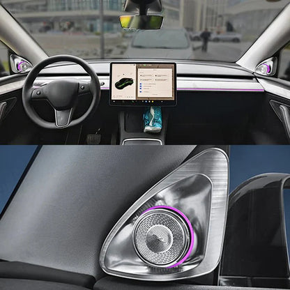 4D Rotating LED Ambient Tweeter Speakers for Tesla Model 3/Y【2PCS】