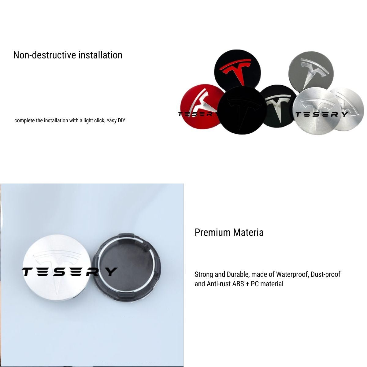 4pcs Hub Caps Covers Car for Tesla Model 3/Y/S/X (Diameter 56MM)