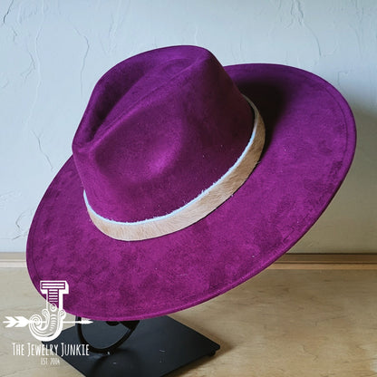 Boho Western Felt Hat w/ Choice of Hatband- Plum 990b