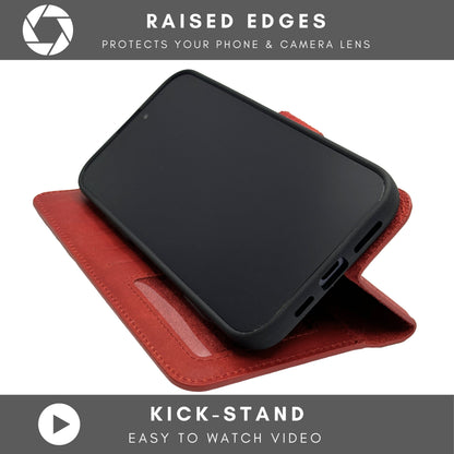 Vegas Premium Leather iPhone 15 Pro Max Wallet Case with MagSafe | Detachable RFID Blocking Luxury Wallet