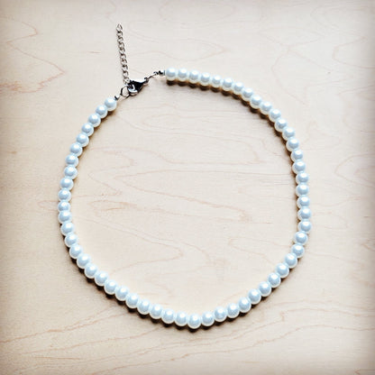 **Glass Pearl Collar Necklace Wedding Collection 259v