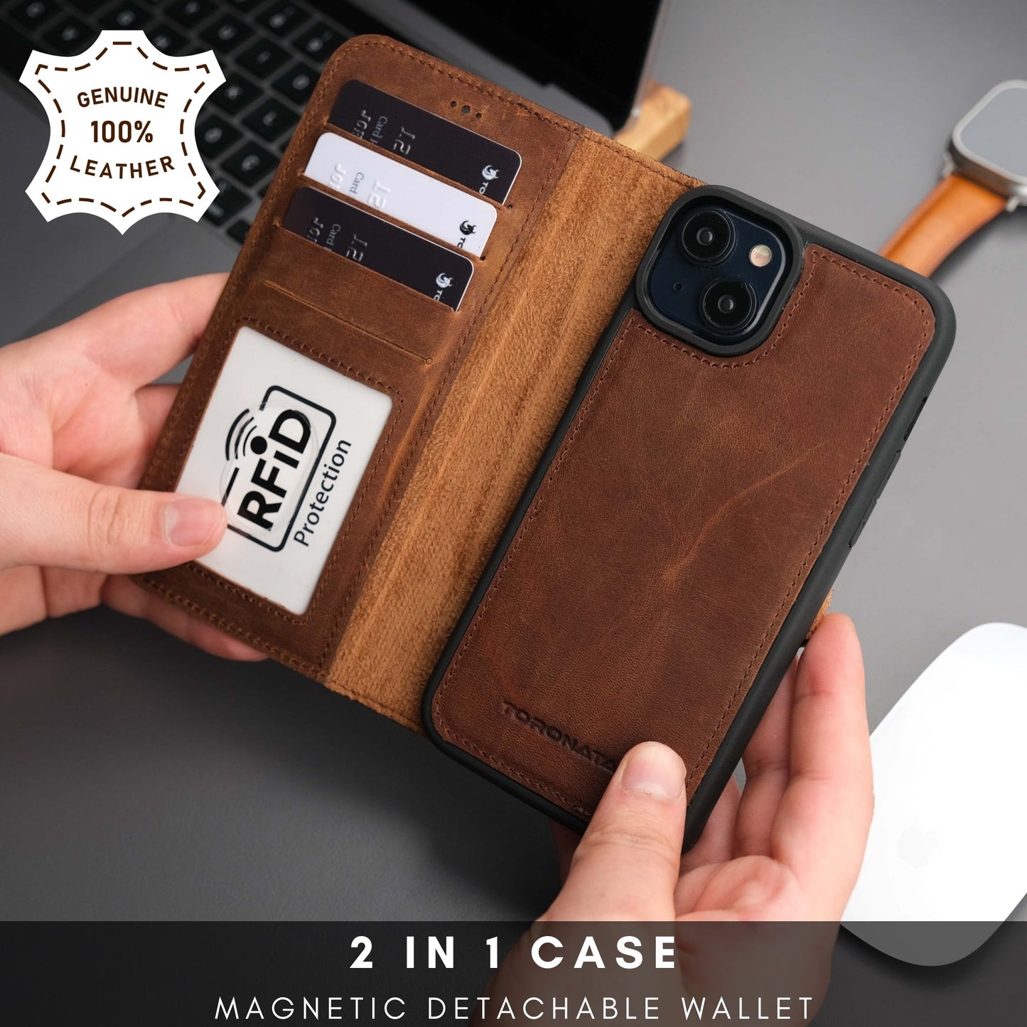 Casper Leather iPhone 14 Plus Wallet Case | MagSafe
