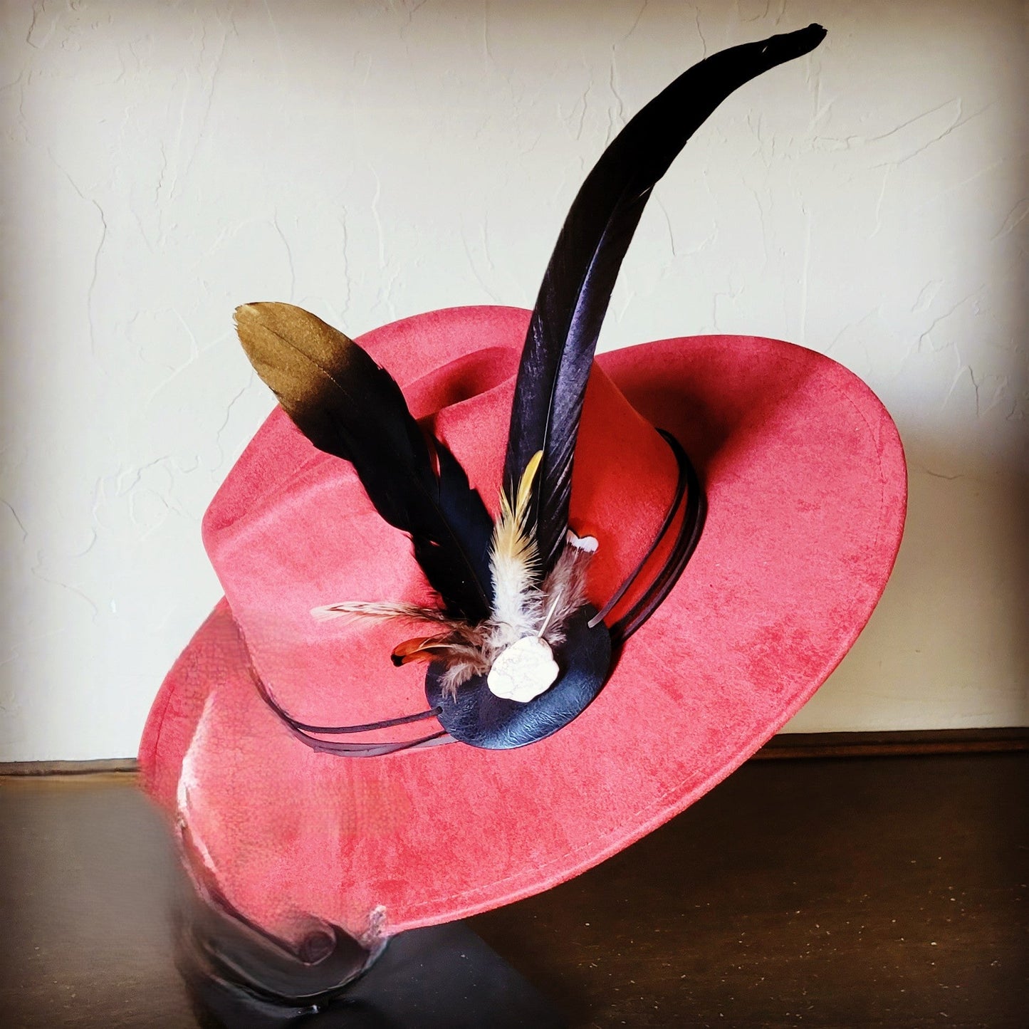 Boho Western Hat w/ Choice of Feather Hat Band-Rust 982g