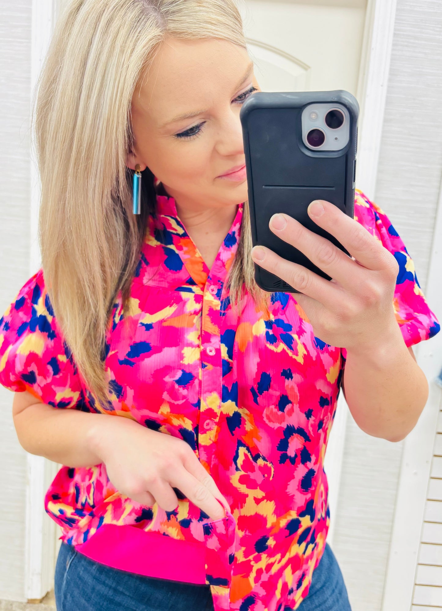 Pink & Purple Leopard Blouse