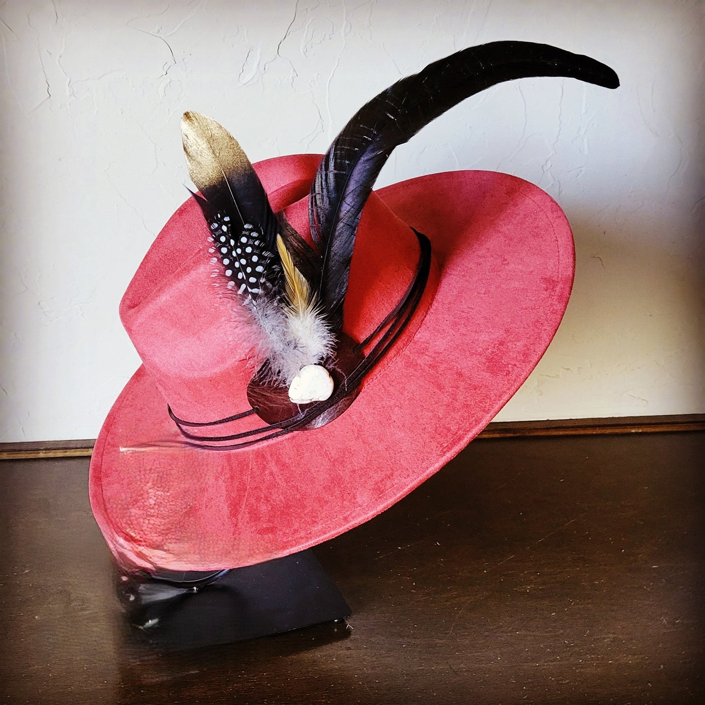 Boho Western Hat w/ Choice of Feather Hat Band-Rust 982g