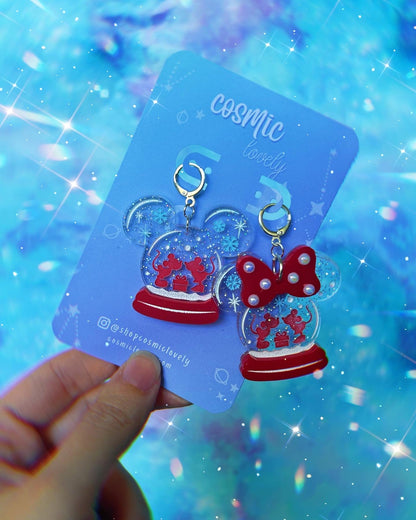 Mousey Snow Globe Earrings
