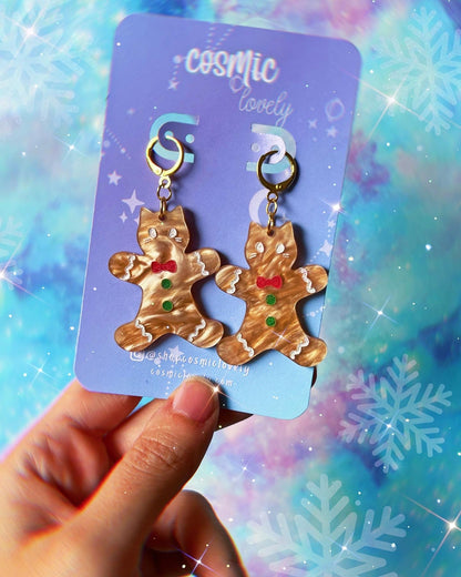 Gingerbread Kitty Earrings