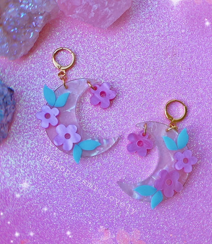 Moon Flower Earrings