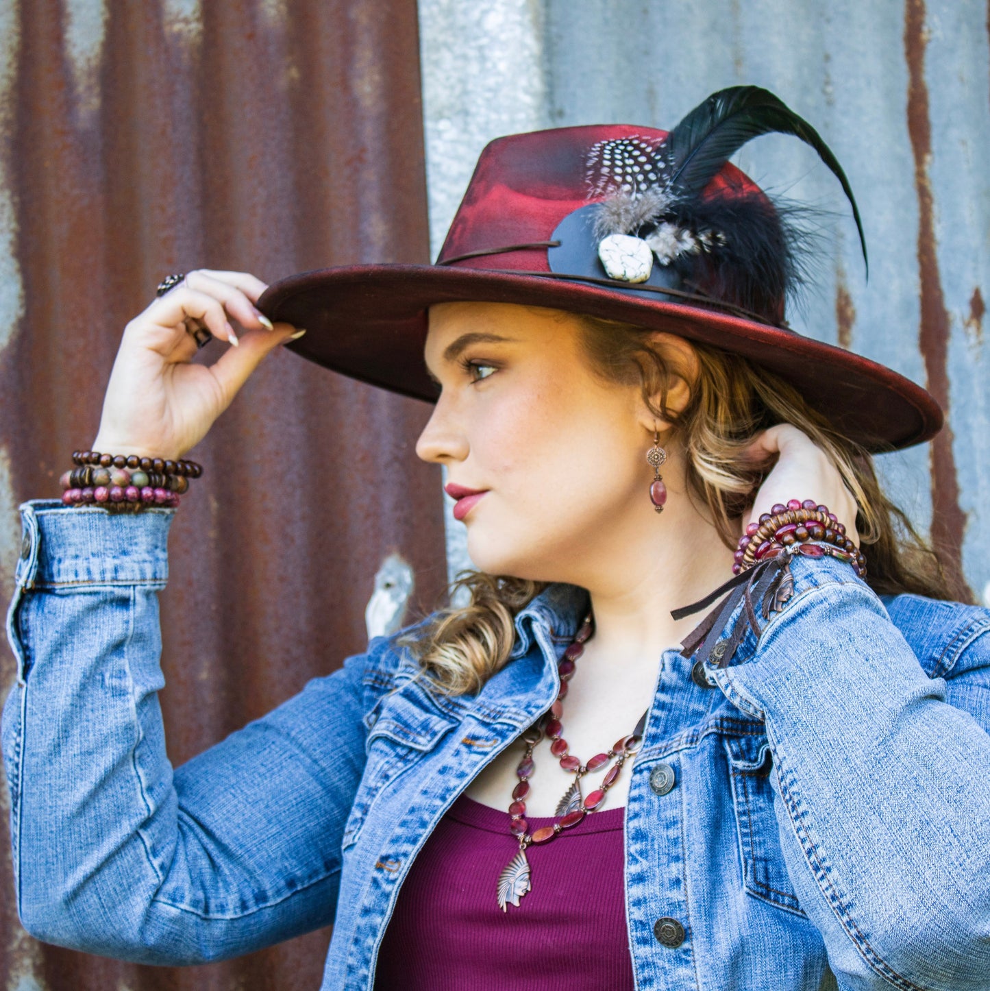 **Pink Agate Beaded Stretch Bracelet 810y