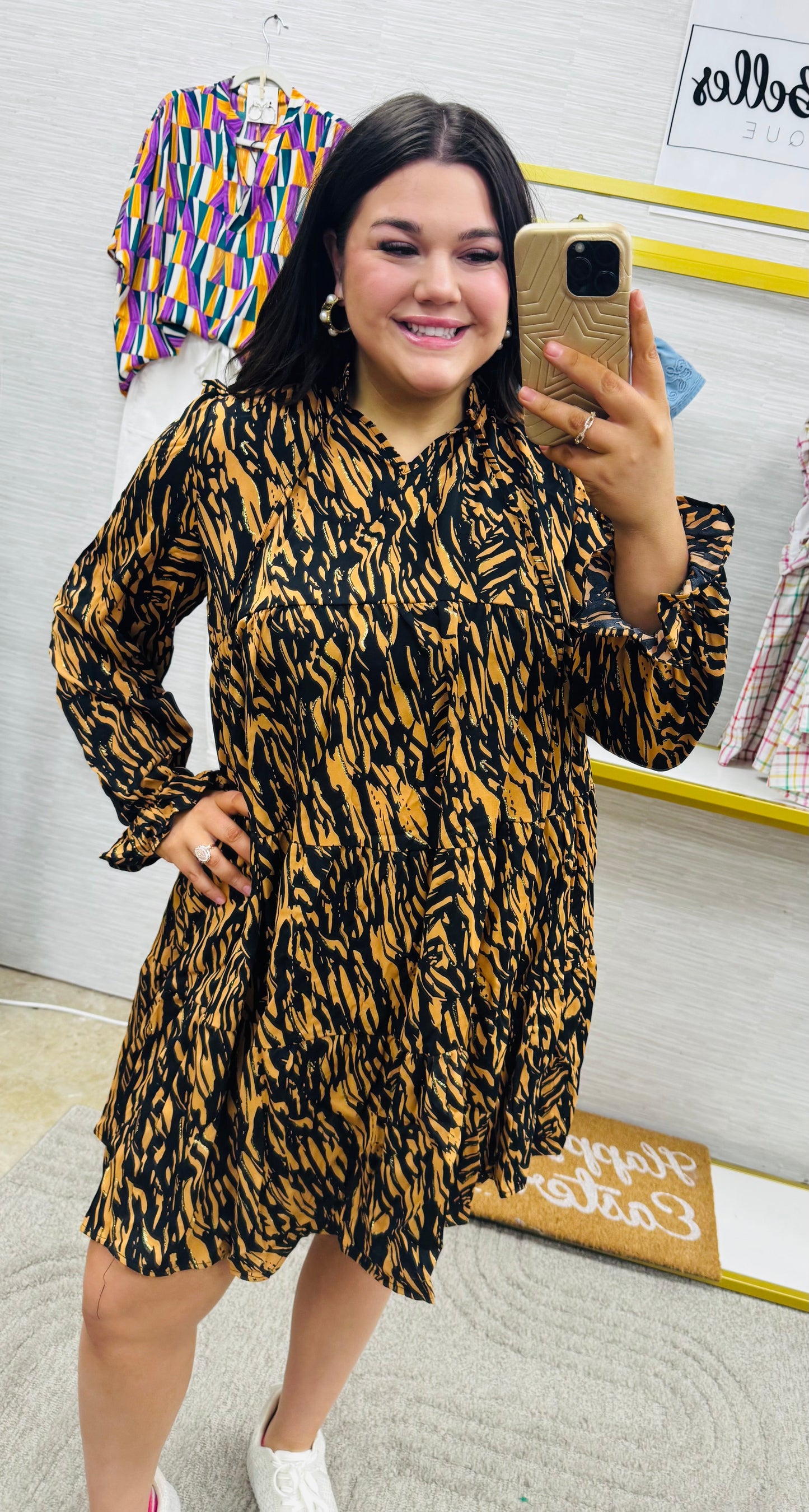 Caramel & Black Tiger Dress