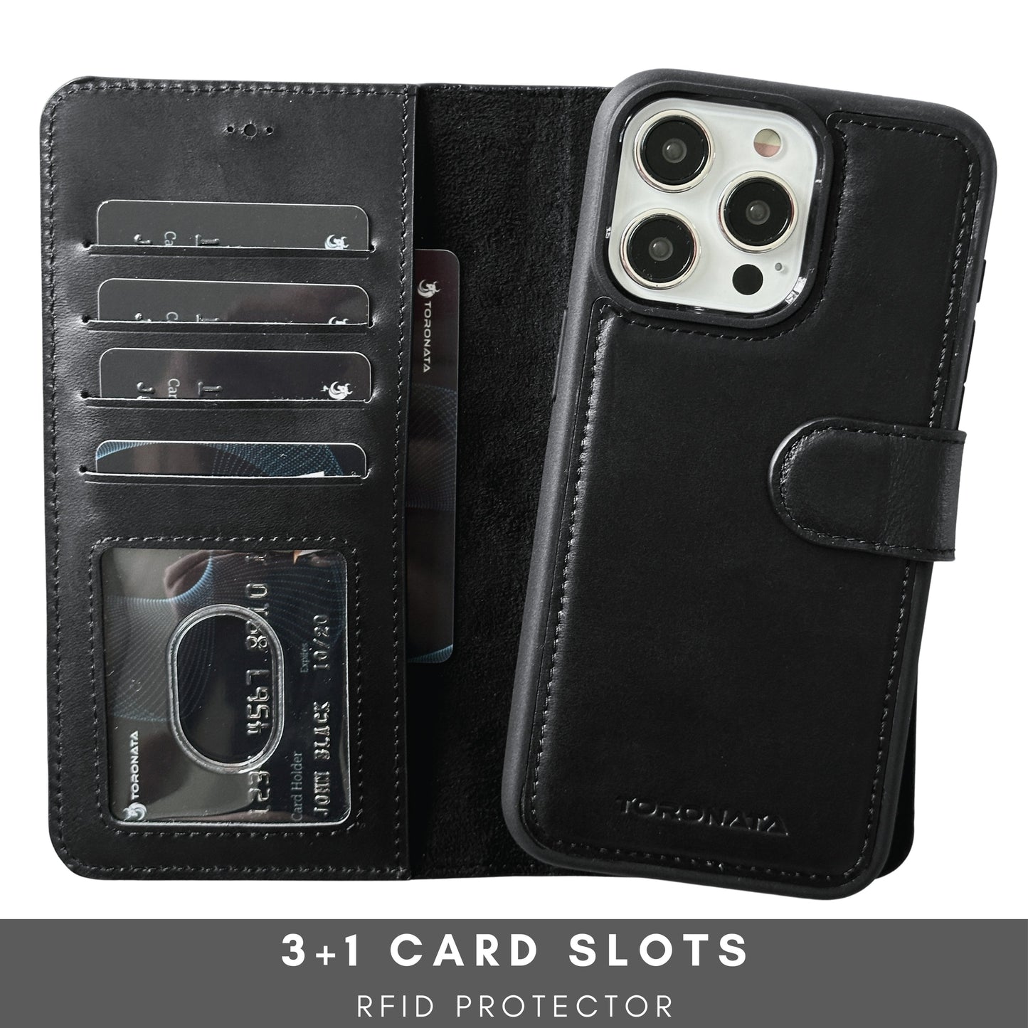Vegas Premium Leather iPhone 15 Pro Max Wallet Case with MagSafe | Detachable RFID Blocking Luxury Wallet