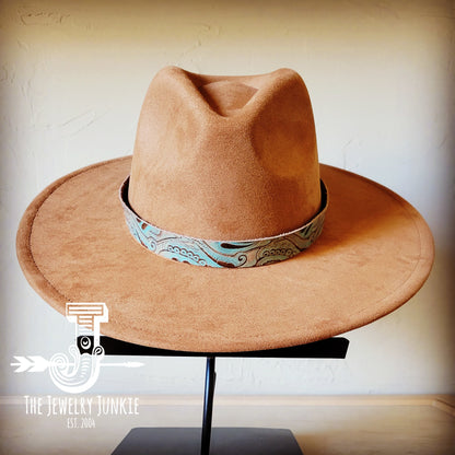 **Napolis Turquoise Brown Embossed Leather Hat Band Only 951L