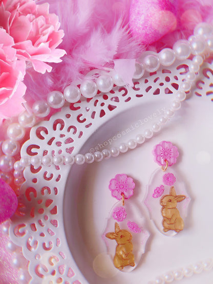 Cherry Blossom Bunny Earrings
