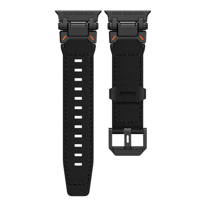 Leather Tactical Band for Apple Watch Ultra – 26mm Wide, Mecha-Style Connectors, Adventure-Ready