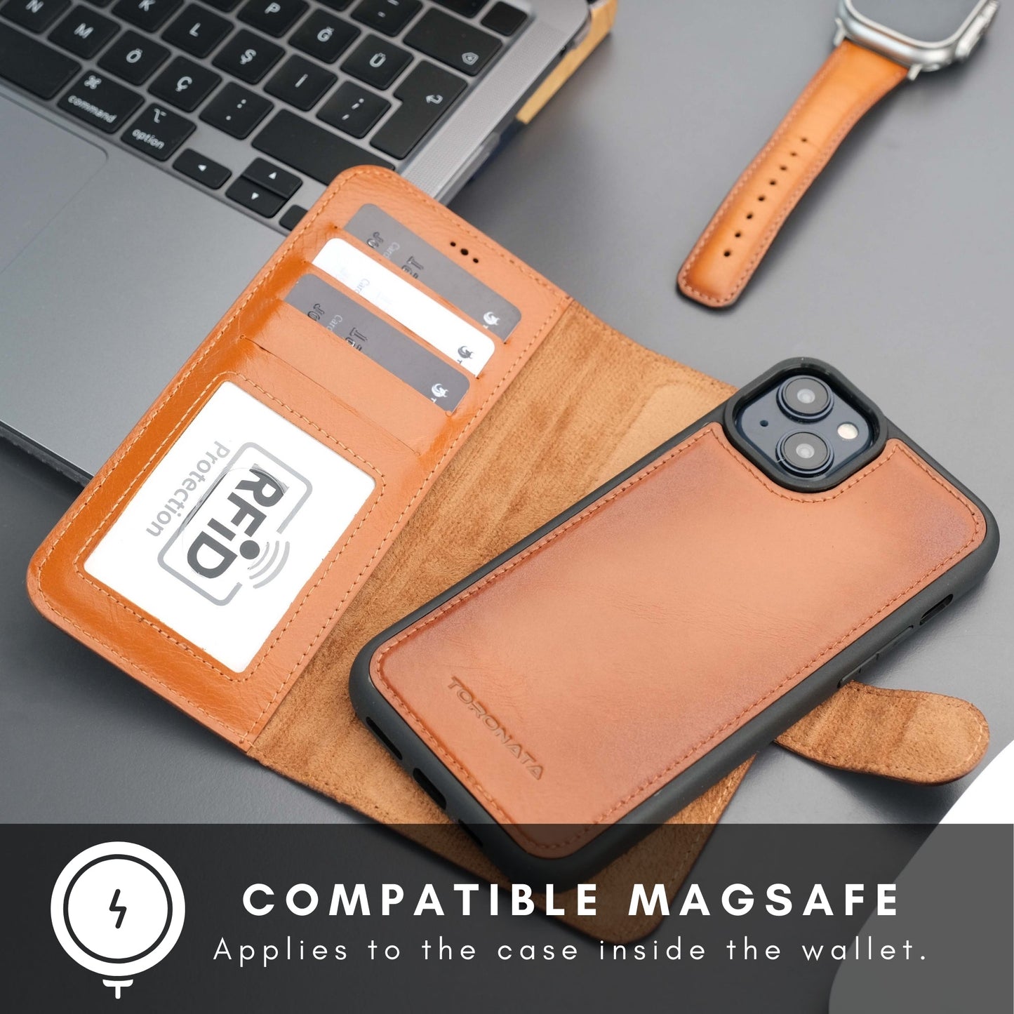 Casper iPhone 16 Wallet Case Leather MagSafe